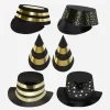 Best Cotillons D'Alsace 12 Black And Gold Party Hats