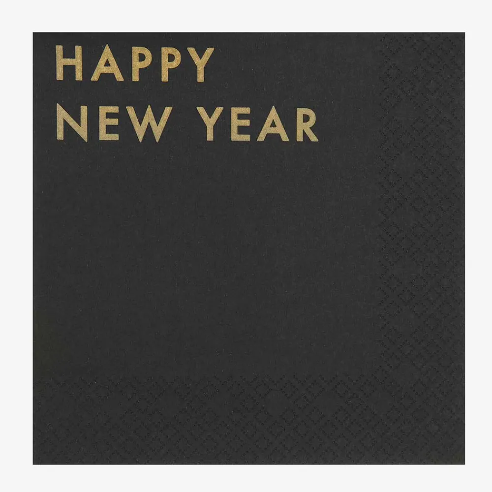 Shop Rico Design 20 Black Happy New Year Napkins