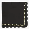 Hot Party Pro 16 Black Scalloped Napkins