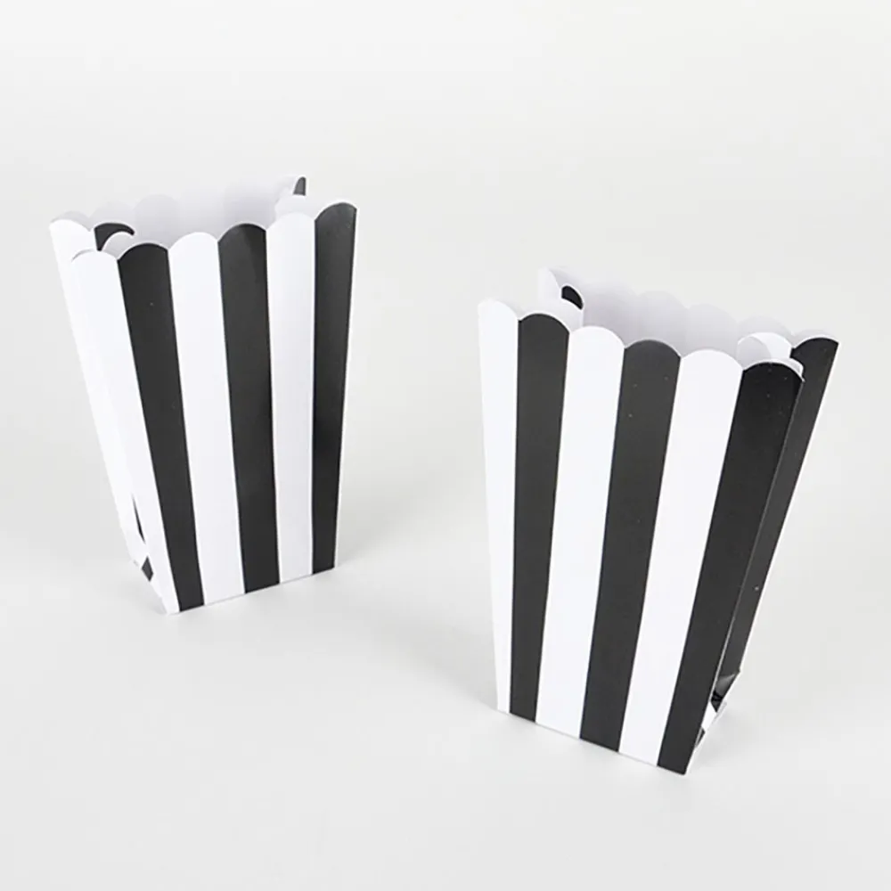 Outlet Amscan 5 Black Striped Popcorn Boxes