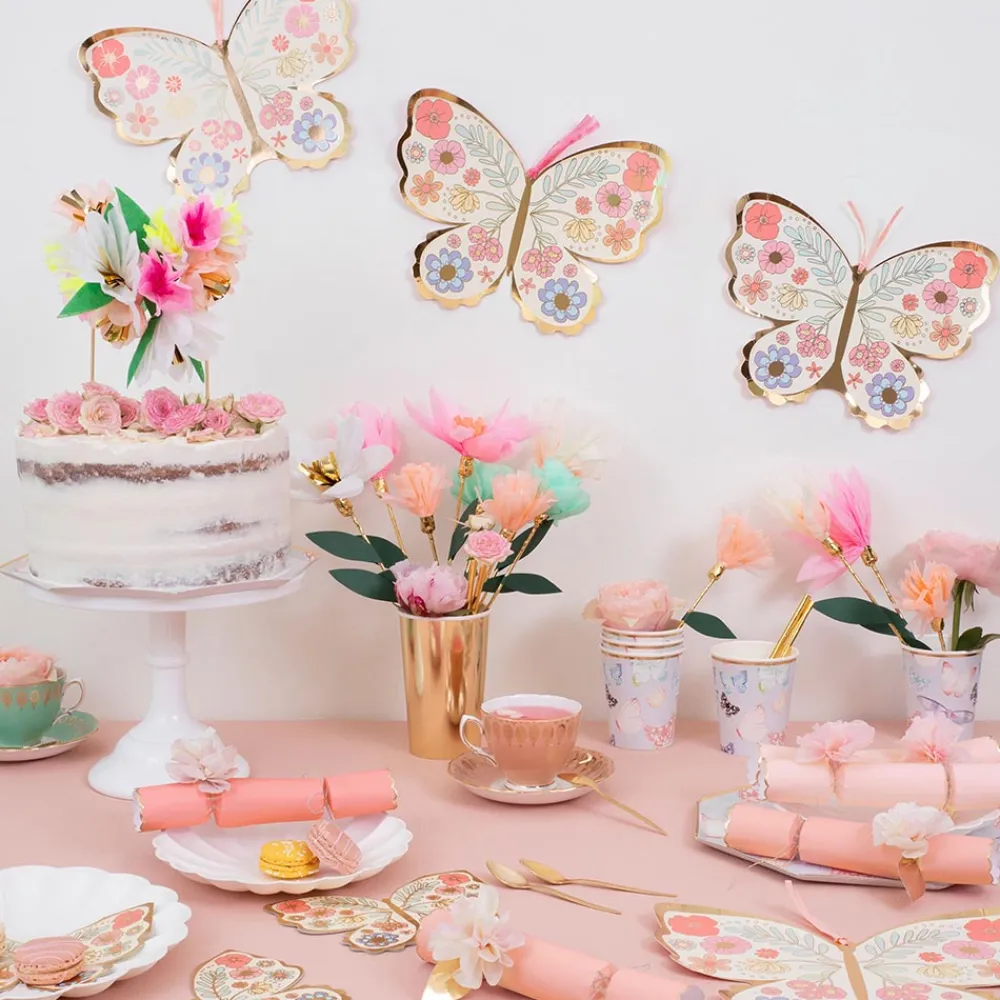 Outlet Meri Meri 8 Butterfly Cut-Out Plates With Gilding