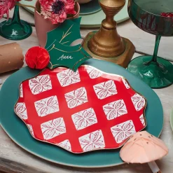 Sale Meri Meri 8 Christmas Plates With Block Print Patterns