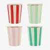 Fashion Meri Meri 8 Christmas Striped Cups