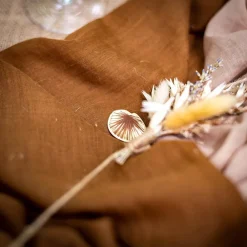 Store Arty Fêtes Factory 1 Cognac Muslin Table Runner