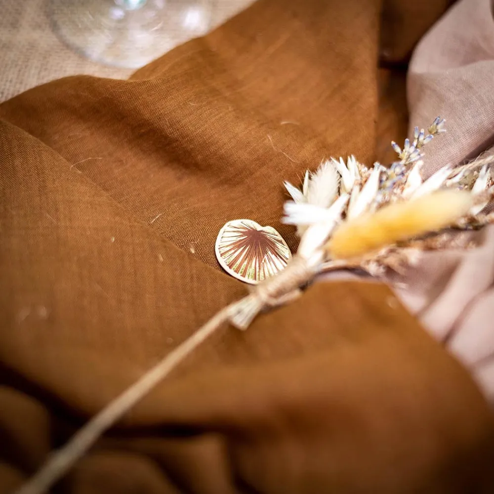 Store Arty Fêtes Factory 1 Cognac Muslin Table Runner