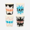 New Meri Meri 8 Comic Strip Superhero Cups