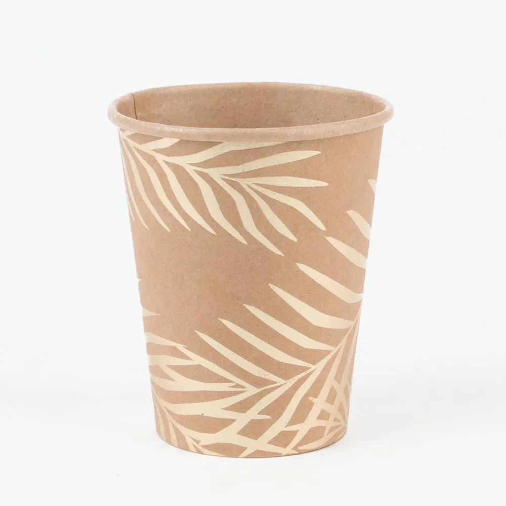 Fashion Arty Fêtes Factory 8 Cups - Kraft Golden Palm Tree