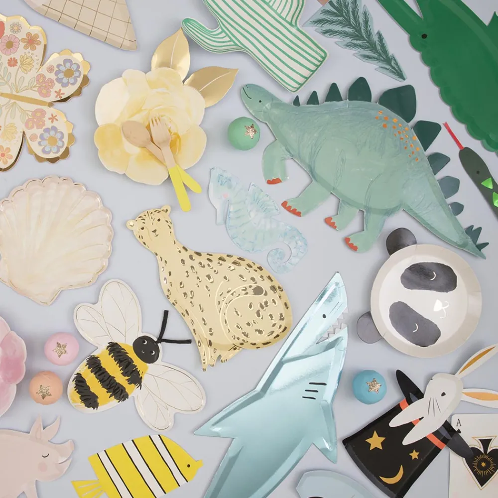 New Meri Meri 4 Dinosaur Dishes