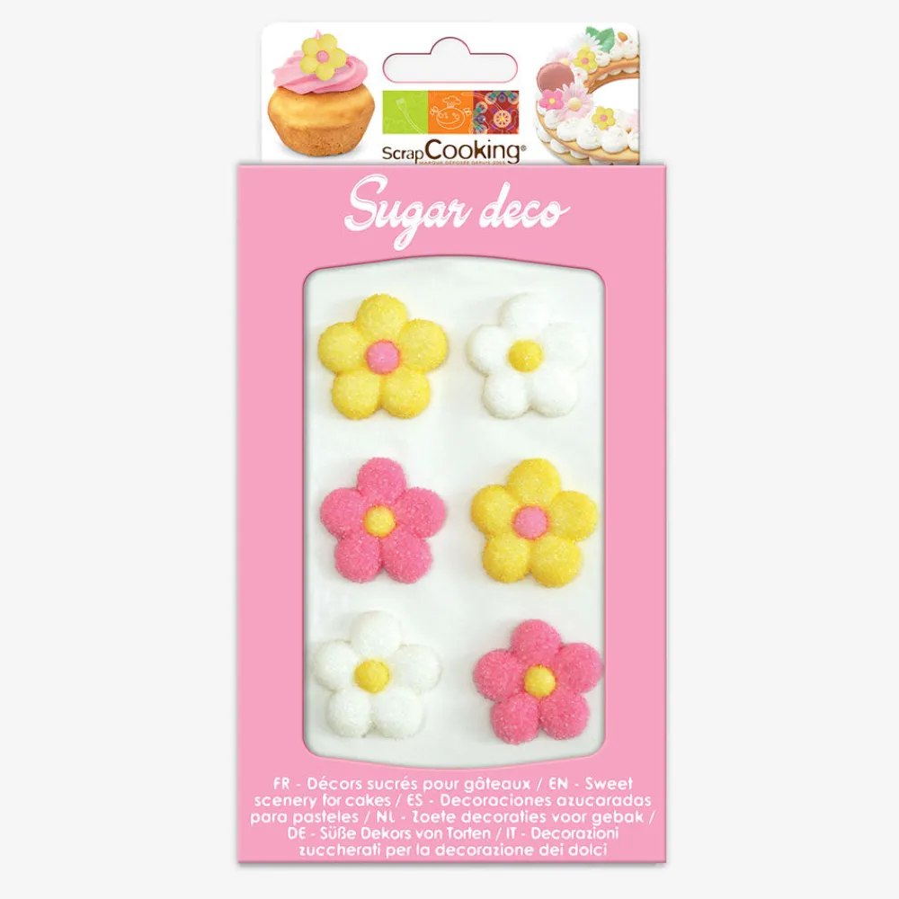Sale ScrapCooking 6 Flower Sugar Toppers