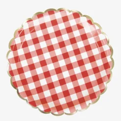 New Party Pro 8 Gingham Scalloped Plates