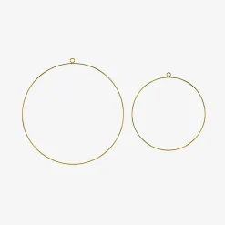 Fashion Party Deco 2 Golden Metal Hoops (20 And 28 Cm)