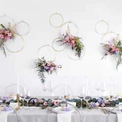 Fashion Party Deco 2 Golden Metal Hoops (20 And 28 Cm)