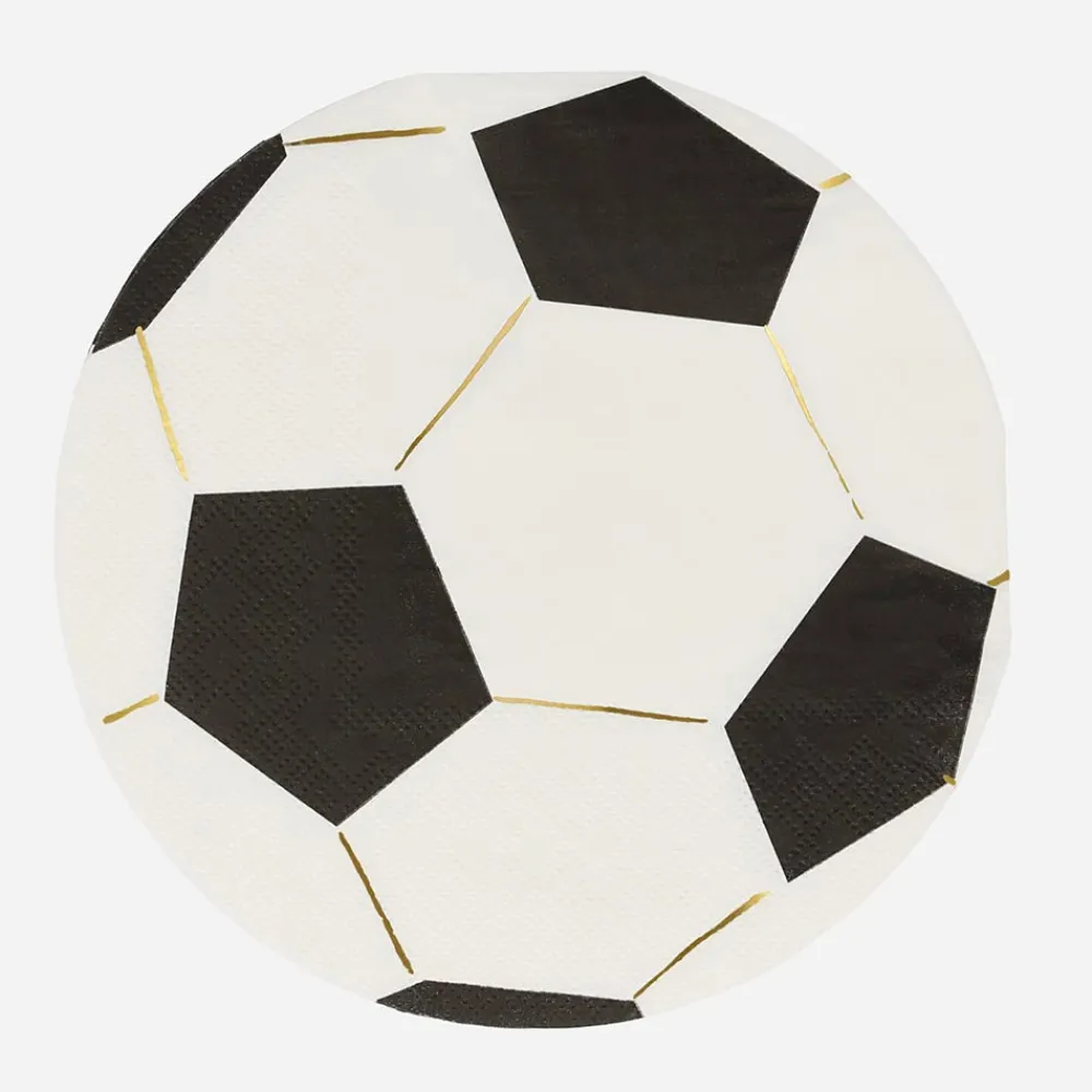 Shop Meri Meri 16 Golden Soccer Ball Napkins