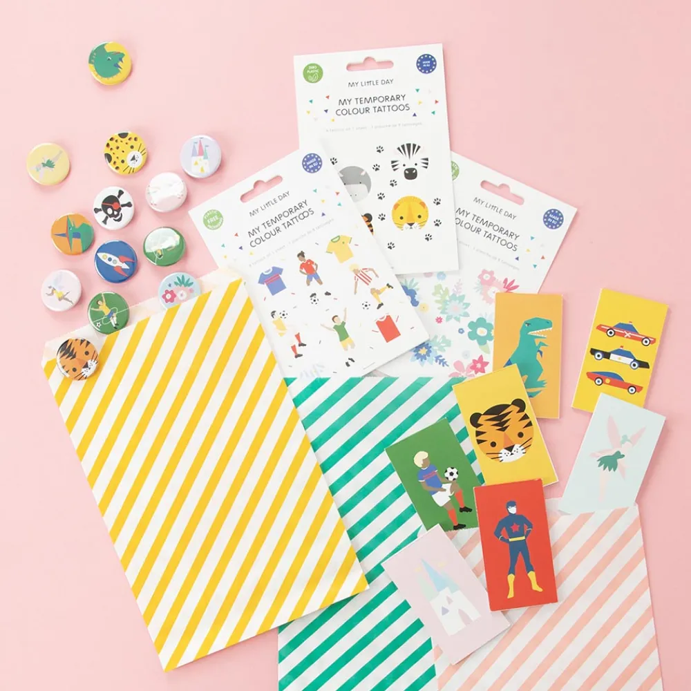 Hot My Little Day 10 Green Striped Pouches