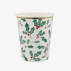 Online Meri Meri 8 Holly Christmas Cups