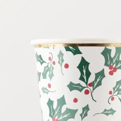Online Meri Meri 8 Holly Christmas Cups