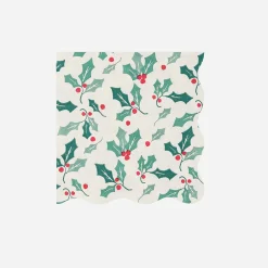 Shop Meri Meri 16 Holly Christmas Napkins