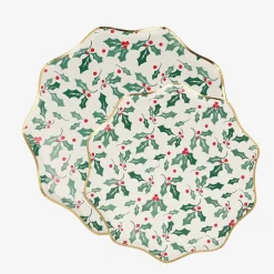 Cheap Meri Meri 8 Holly Christmas Plates