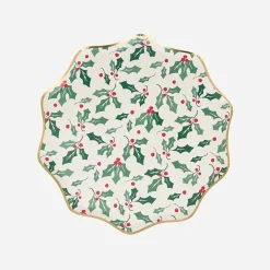Cheap Meri Meri 8 Holly Christmas Plates