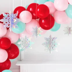 Outlet Party Deco 6 Iridescent Snowflake Decorations
