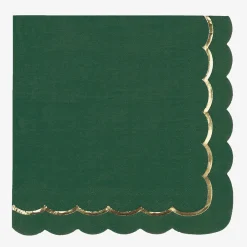Discount Party Pro 16 Jungle Green Scalloped Napkins