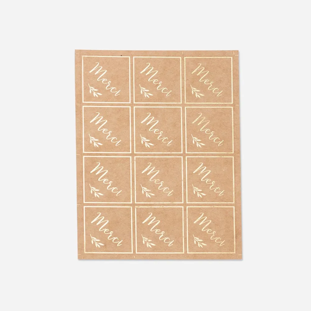 Online Arty Fêtes Factory 24 Kraft And Gold Thank You Stickers
