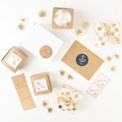 Fashion Arty Fêtes Factory 24 Kraft And Gold Thank You Stickers