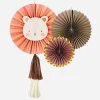 Best Party Deco 3 Lion Paper Rosettes