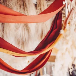 Hot Arty Fêtes Factory 1 Marsala Muslin Table Runner