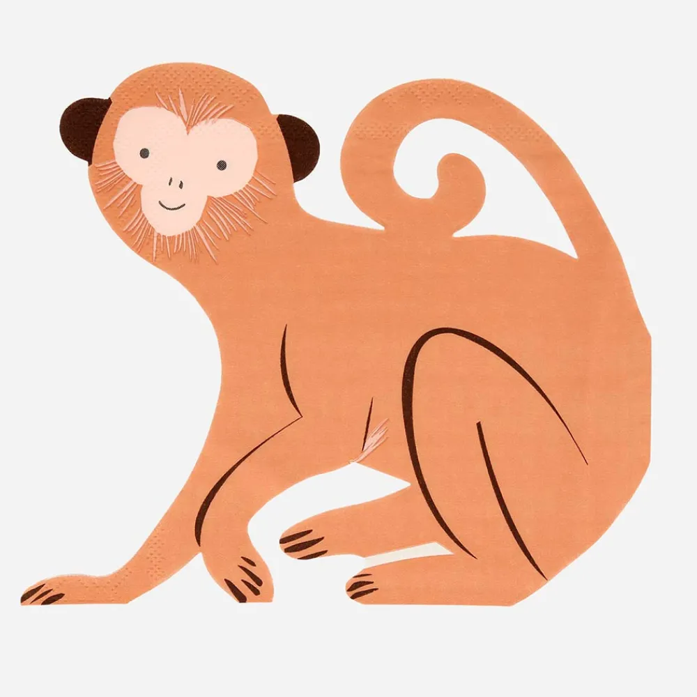 Online Meri Meri 16 Monkey-Shaped Napkins