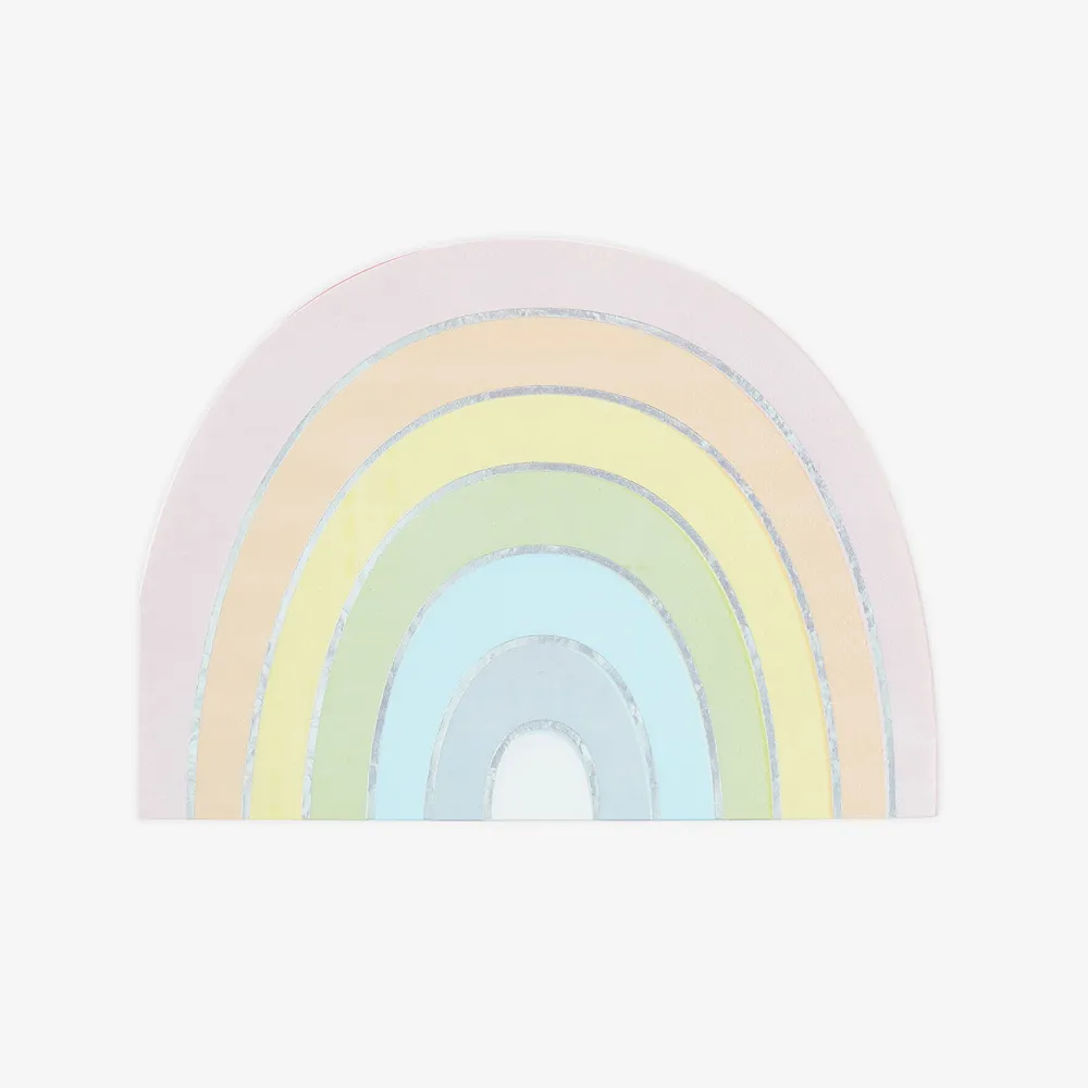 Best Ginger Ray 16 Napkins - Pastel And Iridescent Rainbow