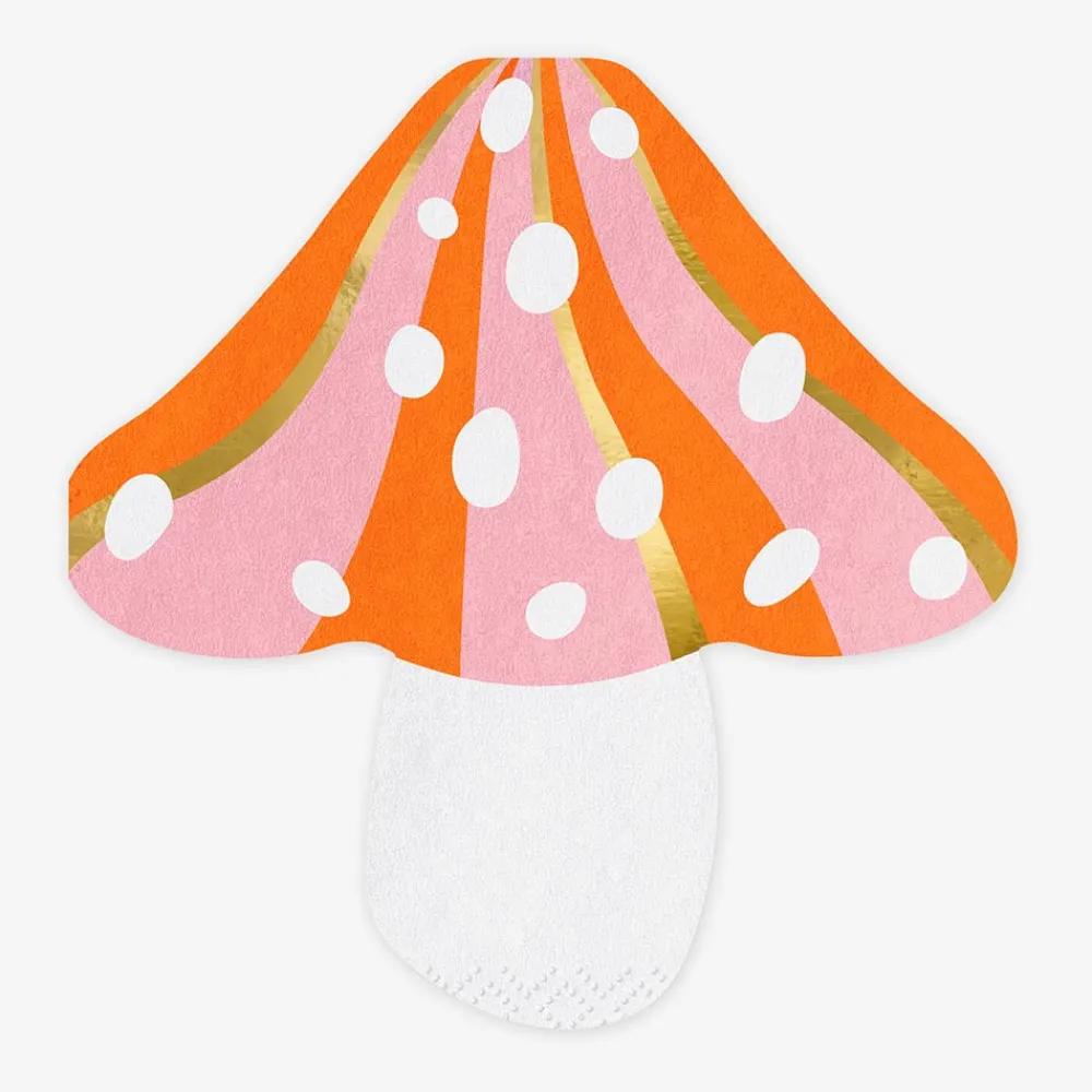 Store Party Deco 20 Orange Mushroom Napkins