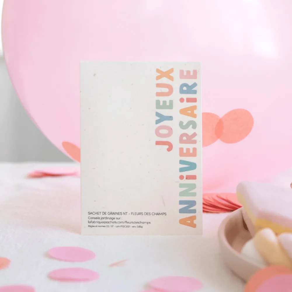 Cheap La Fabrique à sachets 1 Packet Of Seeds - Happy Birthday Multico