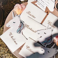 Clearance Arty Fêtes Factory 8 Pastel And Gold Unicorn Birthday Invitations