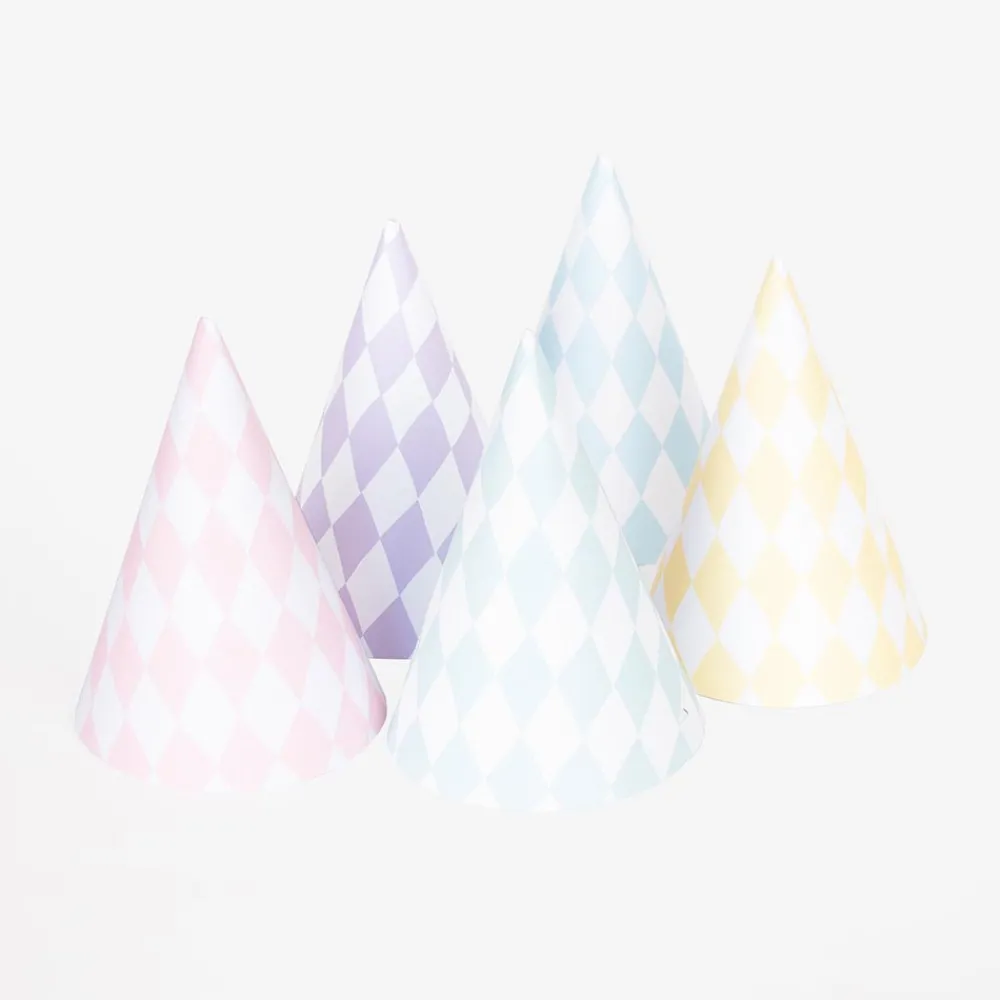 Online Party Deco 6 Pastel Mix Pointed Hats