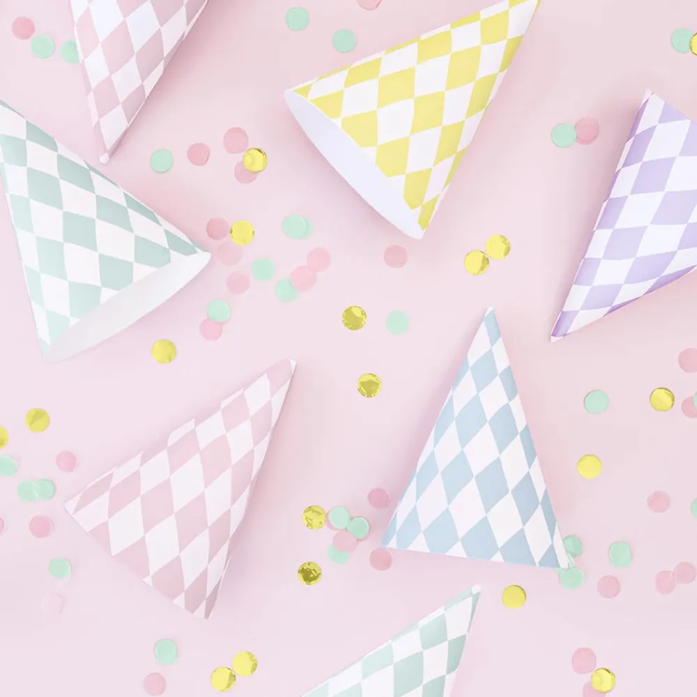 Online Party Deco 6 Pastel Mix Pointed Hats