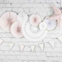 Best Sale Party Pro 3 Pastel Pink Paper Rosettes