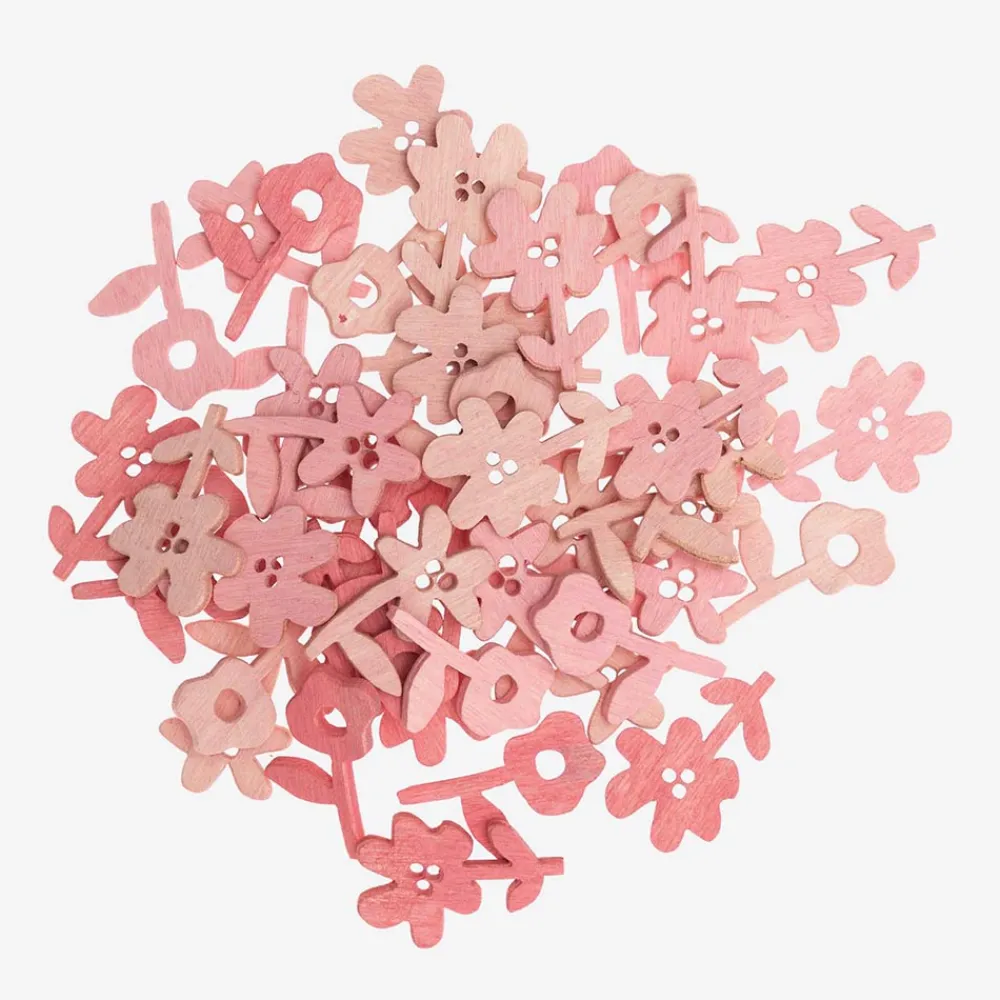 Shop Rico Design 48 Pastel Pink Wooden Flower Confetti