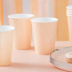 Flash Sale Ginger Ray 8 Peach Cups With Golden Dots