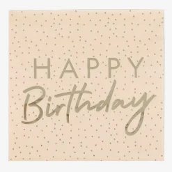 Best Sale Ginger Ray 16 Peach Napkins With Golden Dots