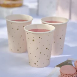 Clearance Ginger Ray 8 Pink And Gold Star Cups