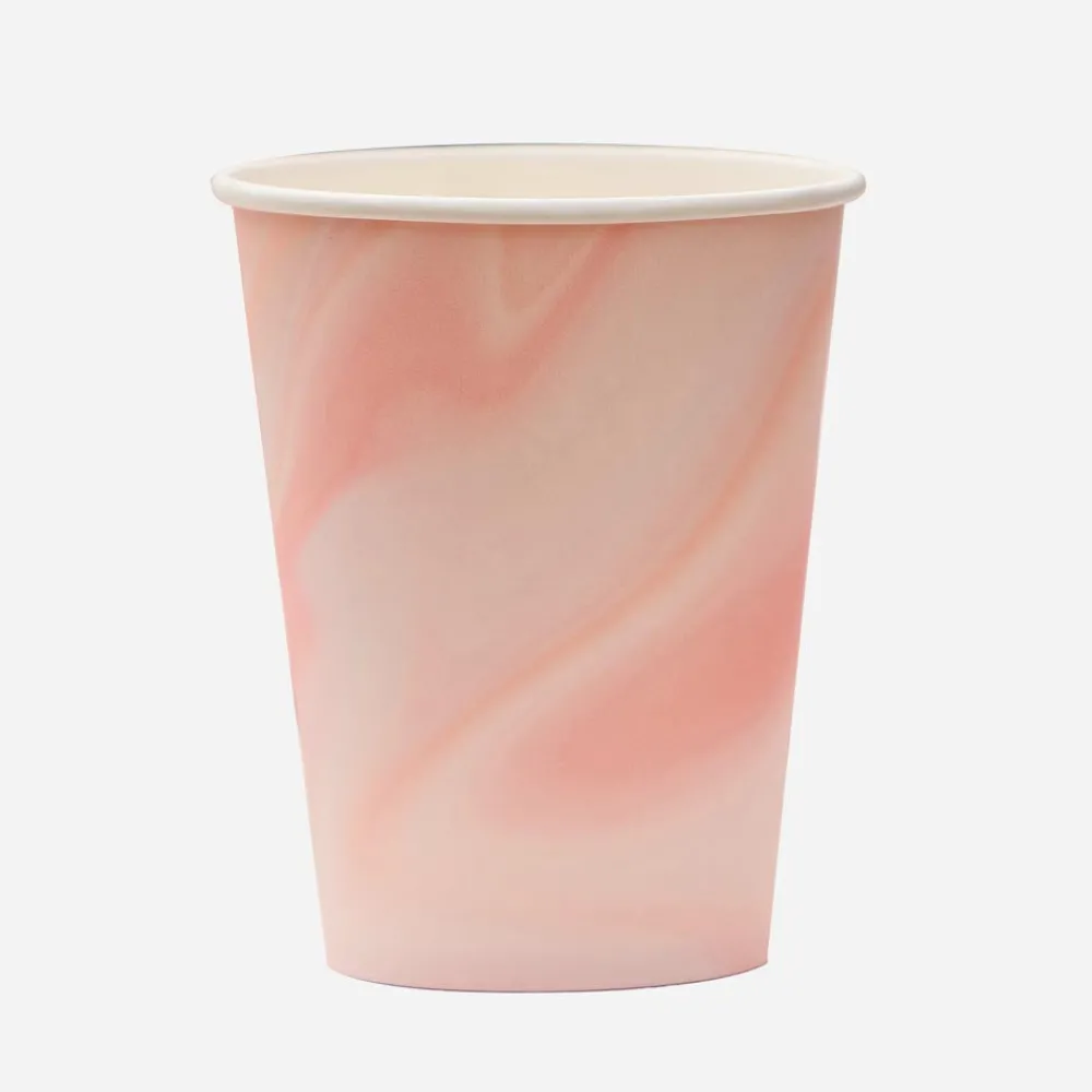 New Ginger Ray 8 Pink Marble Cups