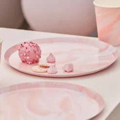Fashion Ginger Ray 8 Pink Marble Plates