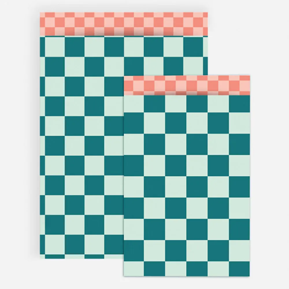 Hot House of Products 1 Pocket In Jade And Blue Checkered Paper
