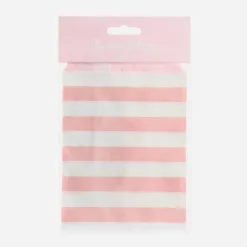 Store Party Deco 6 Pockets With Pink Stripes And Stickers