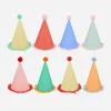 New Meri Meri 8 Pointed Hats With Multi Pom Poms