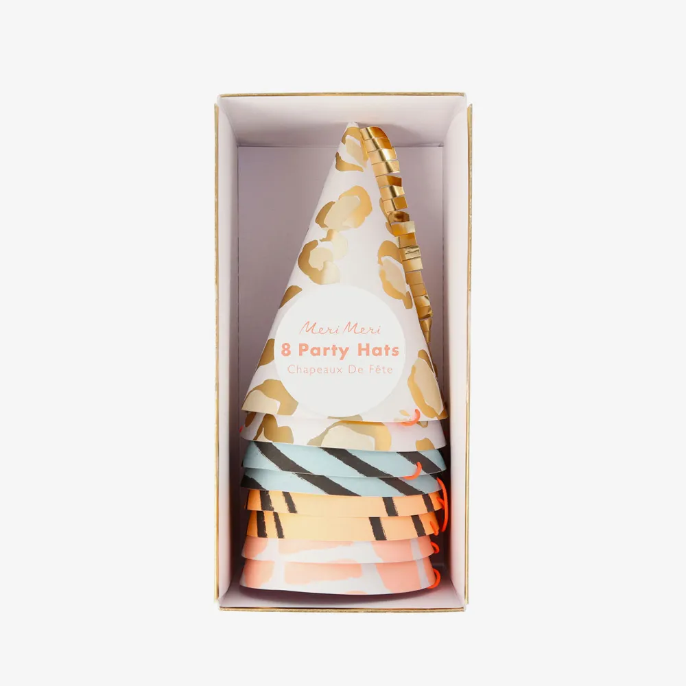 New Meri Meri 8 Pointed Safari Animal Hats