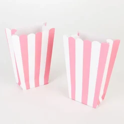 Store Amscan 5 Popcorn Boxes - Pink Stripes