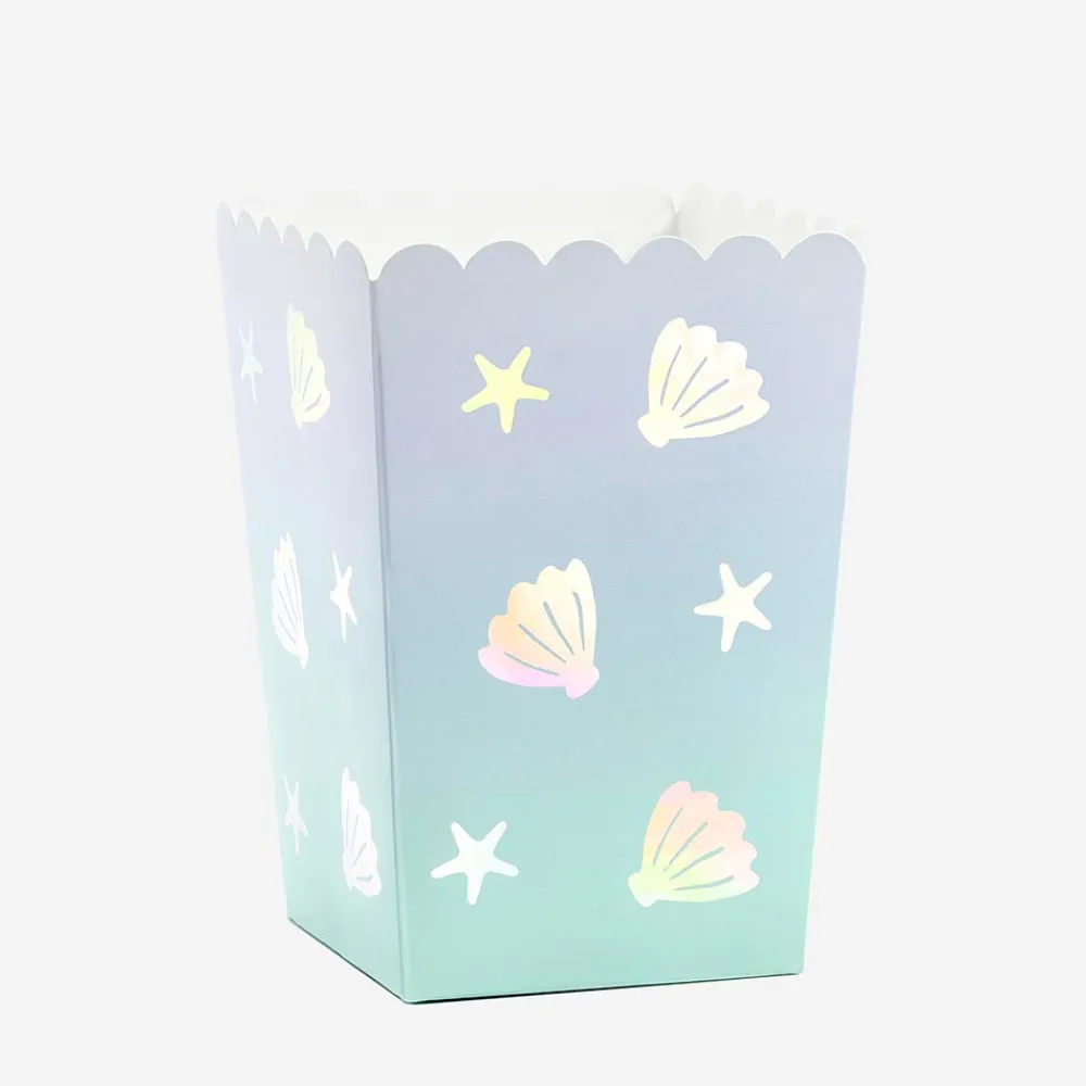 Cheap Party Deco 6 Popcorn Boxes - Seashell