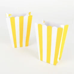 Shop Amscan 5 Popcorn Boxes - Yellow Stripes